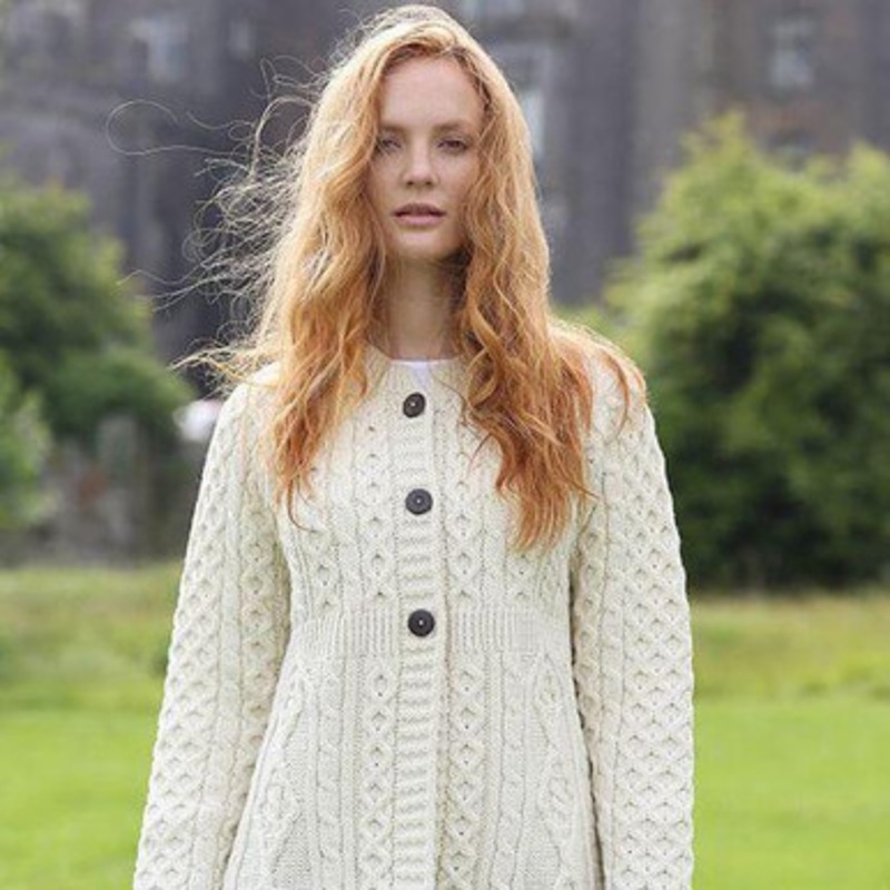 Ladies Aran Patchwork Cardigan