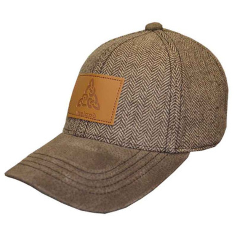 Brown Ireland Tweed Suede Peak Baseball Cap