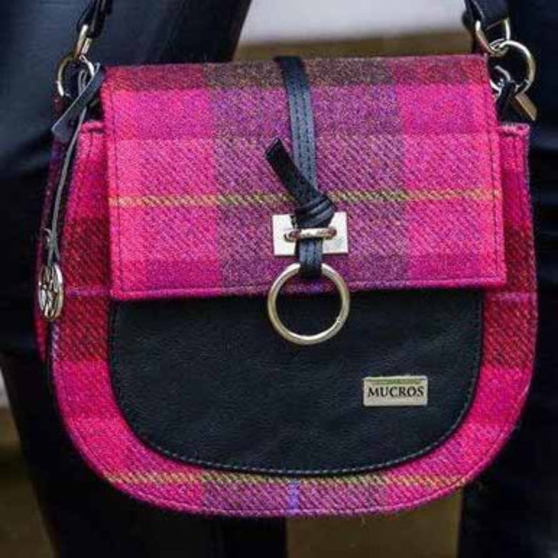 Mucros Weavers Pink Irish Tweed Grace Bag