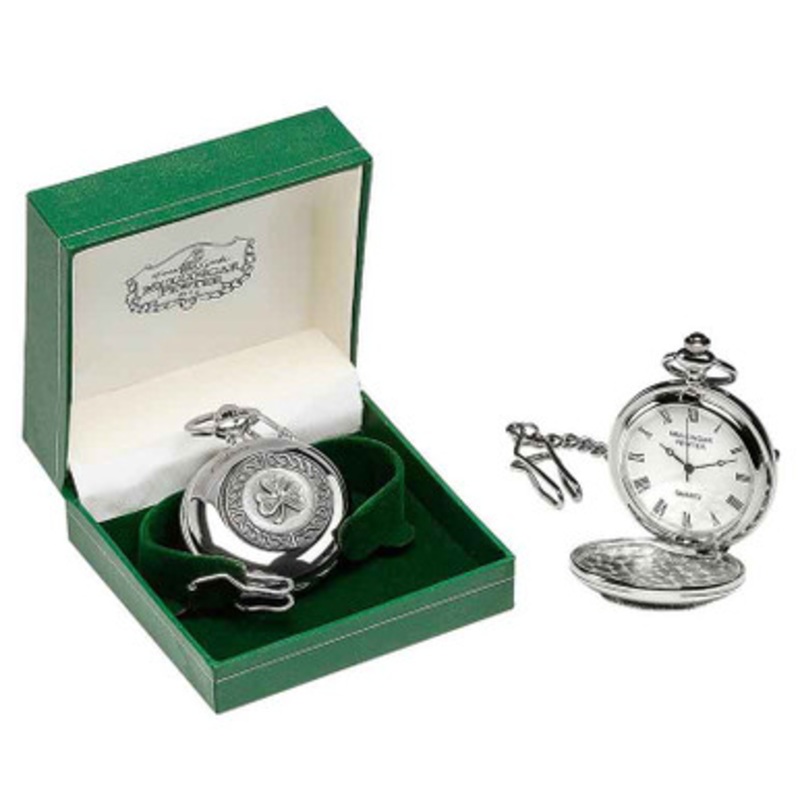Mullingar Pewter Pocket Watch in Shamrock