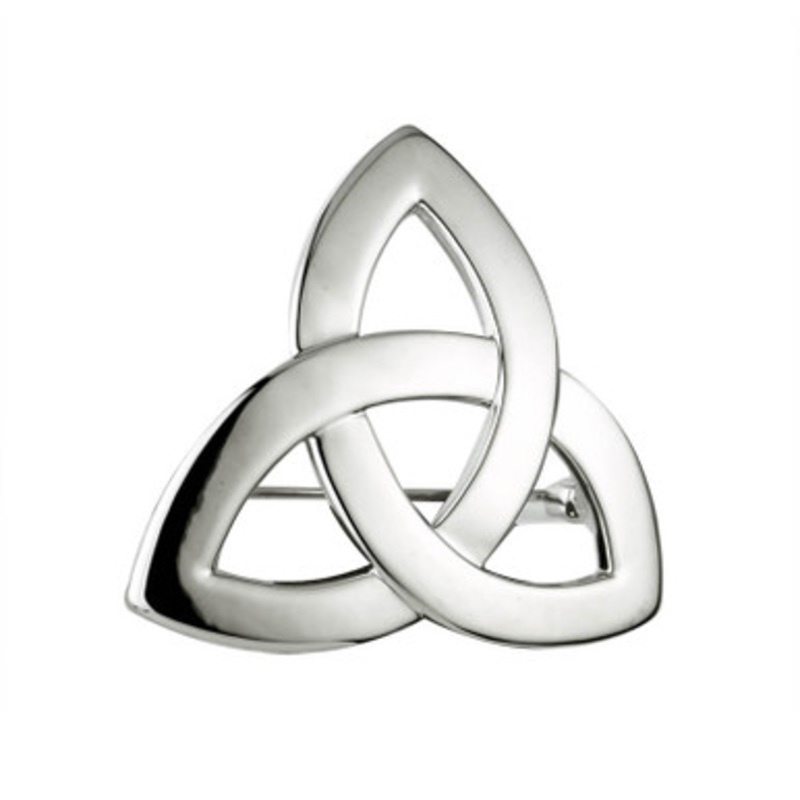 Rhodium Trinity Knot Brooch