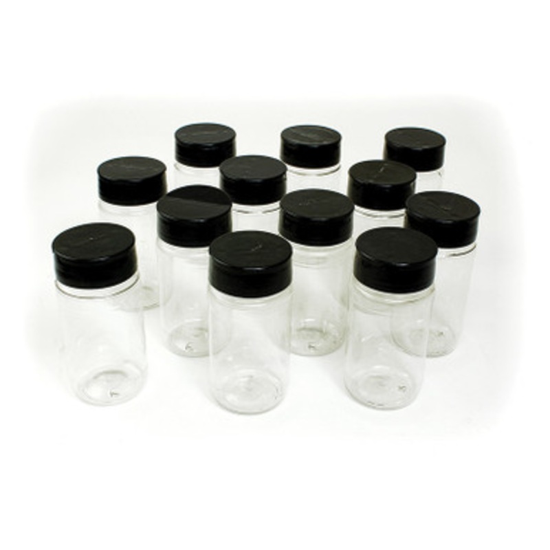 Set Of 12 Plastic Shaker Jars - 8 oz.