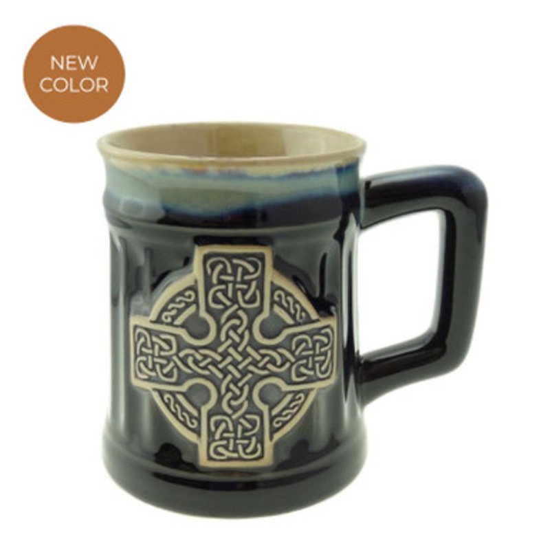 Celtic Cross Pottery Beer Mug