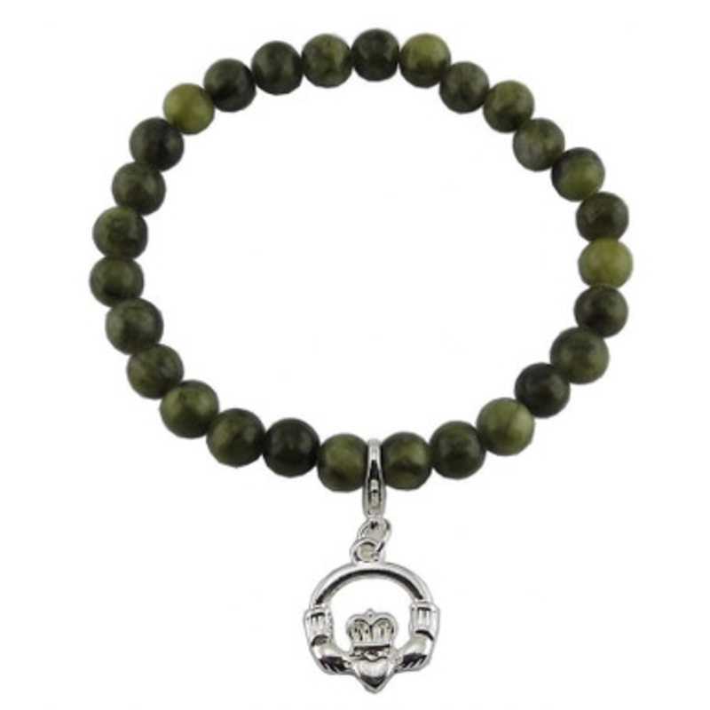 Connemara Marble Claddagh Charm Bracelet