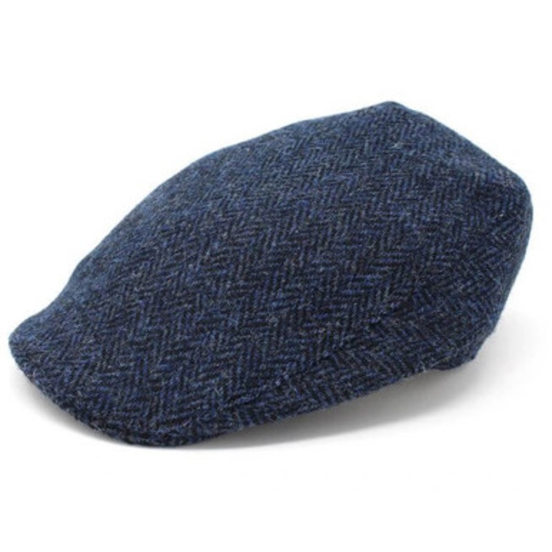 Donegal Touring Cap Tweed Blue Herringbone