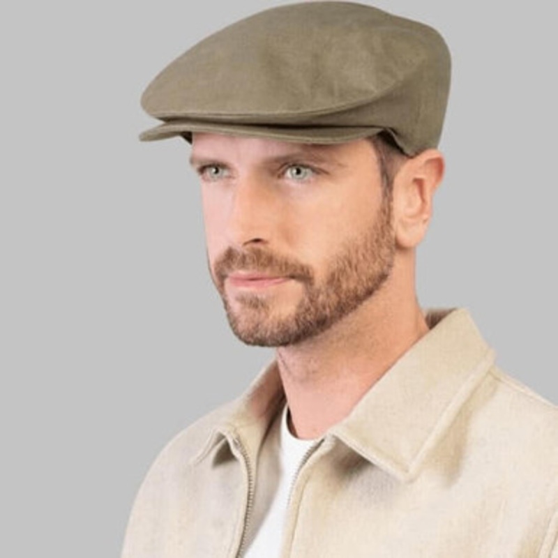 Irish Vintage Linen Cap Khaki