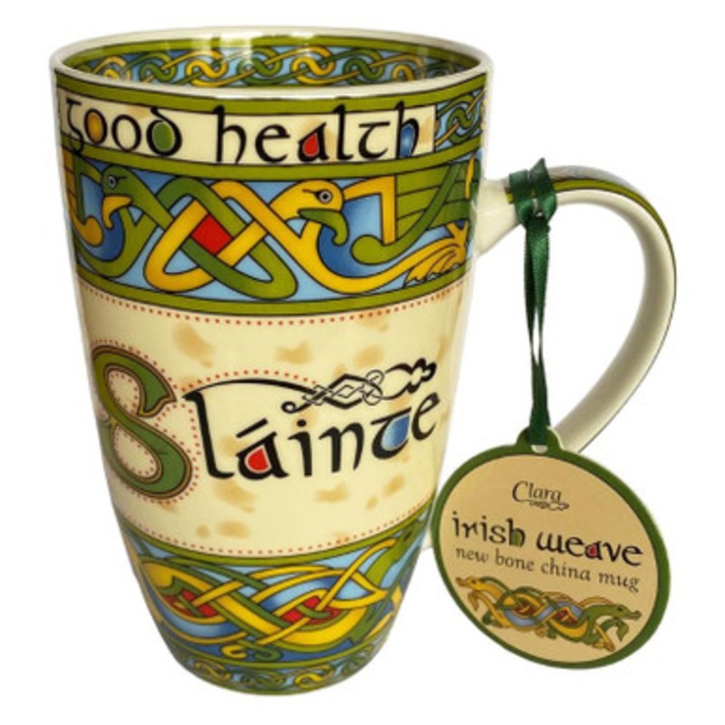Irish Weave Bone China Slainte Mug