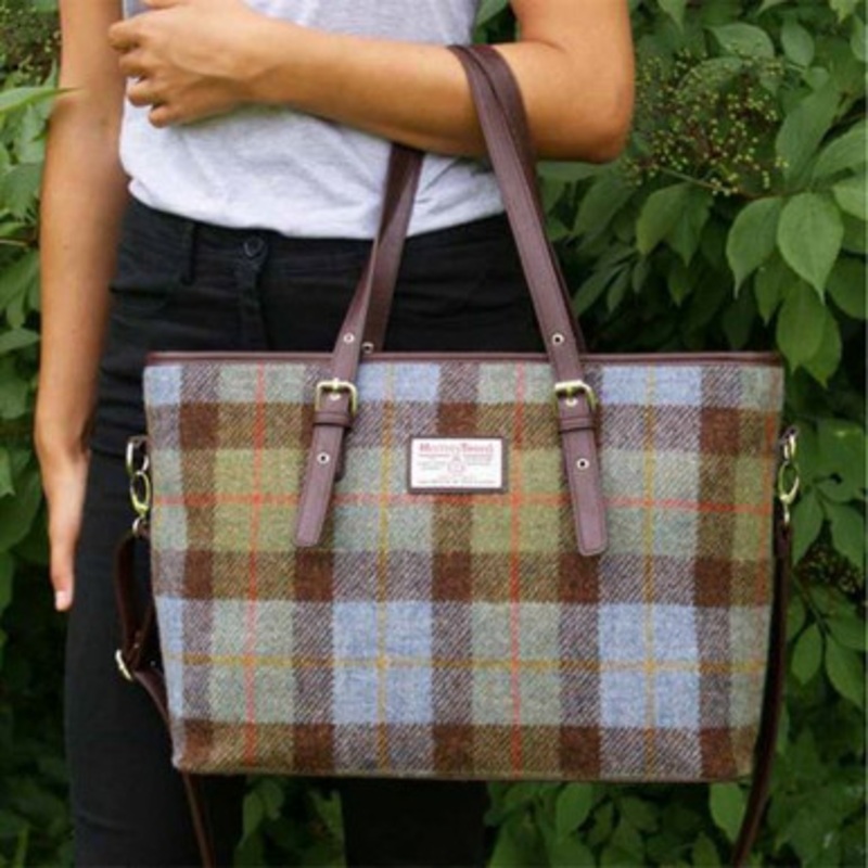 Ladies Harris Tweed Tartan Plaid Handbag