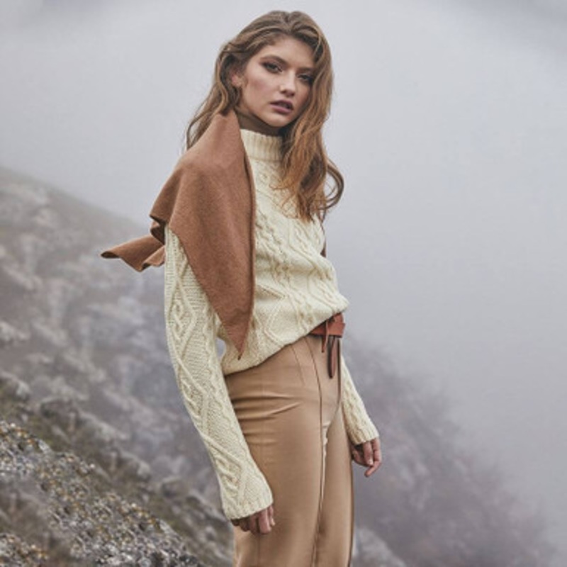 Merino Ladies Diamond Aran Sweater