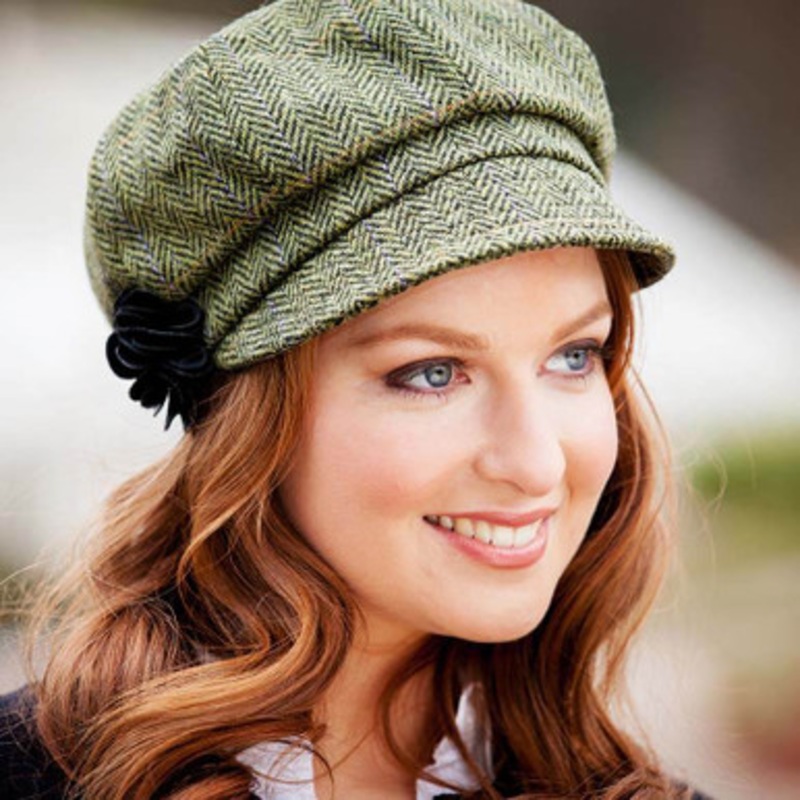 Mucros Weavers Green Tweed Newsboy Hat
