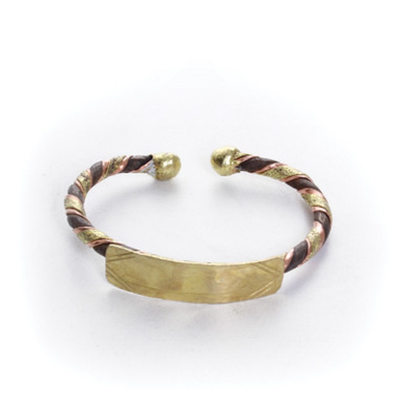 3-Tone Metal Plate Bracelet
