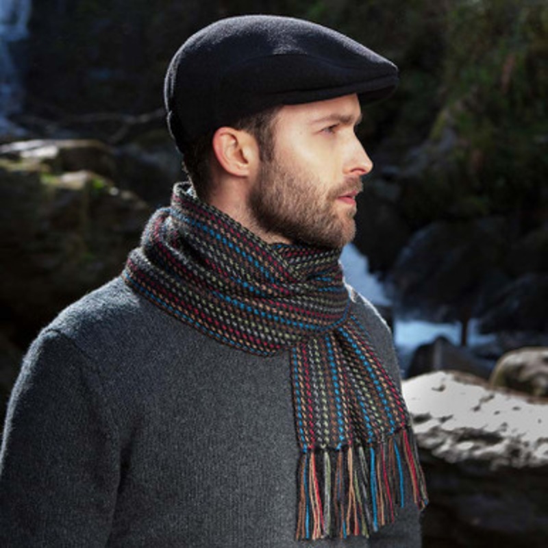 Alpaca Men's Irish Scarf- Rainbow