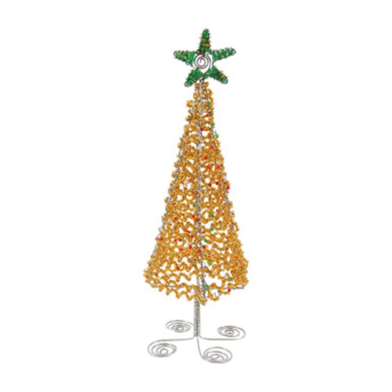 Beaded Wire Christmas Tree 8 Decoration (ASSORTED)