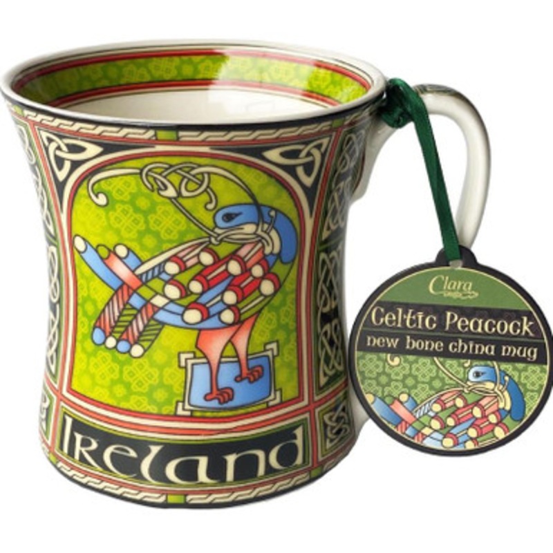 Bone China Celtic Peacock Mug