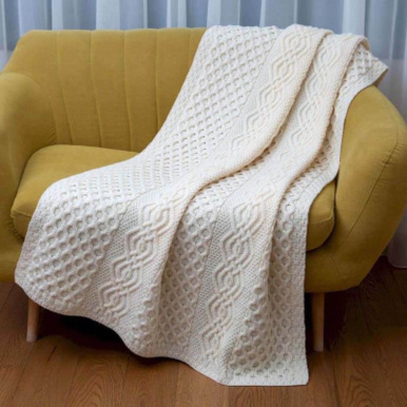 Honeycomb Merino Wool Aran Throw
