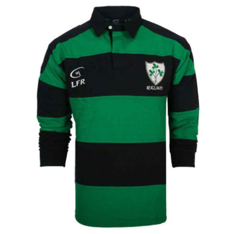 Rugby Shamrock Cotton Longsleeve Striped Shirt Navy