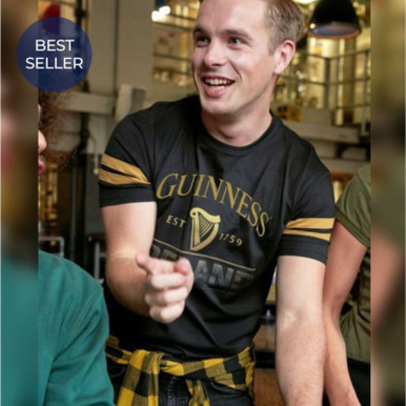 Traditional Craft Black Deep Tan Guinness Tape T-Shirt