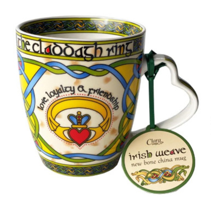 Bone China Irish Claddagh Mug - Irish Weave