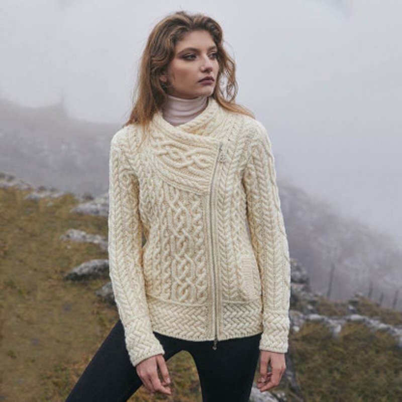 Cable Knit Side Zip Cardigan