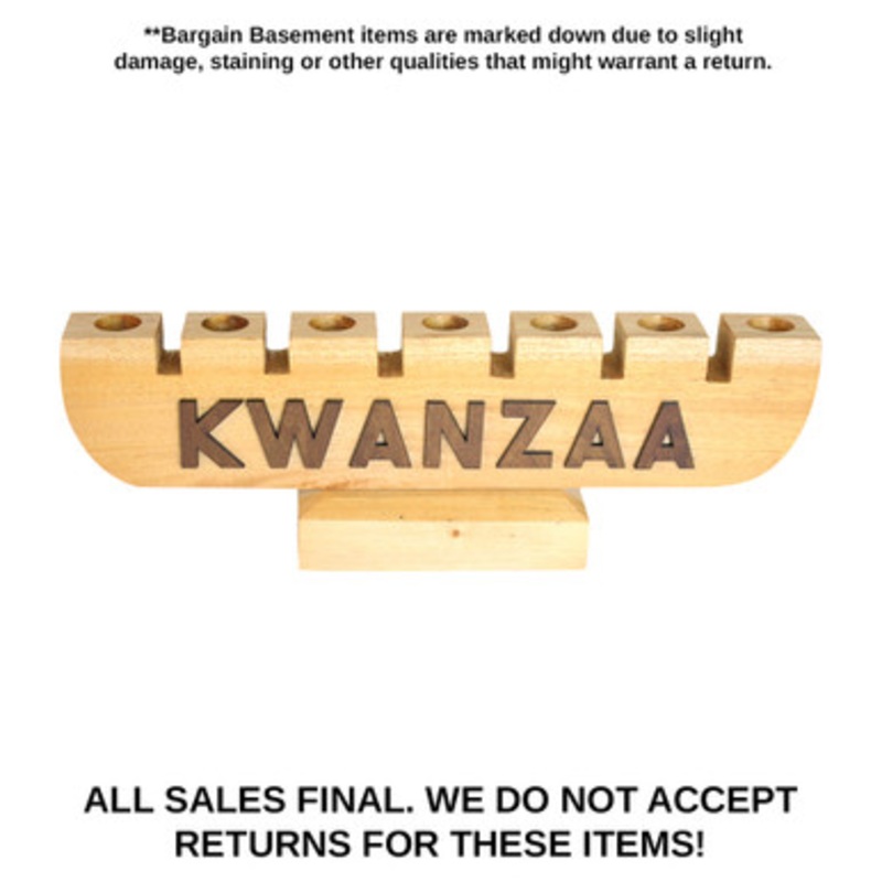 DAMAGED KWANZAA (Natural Wood) Kinara
