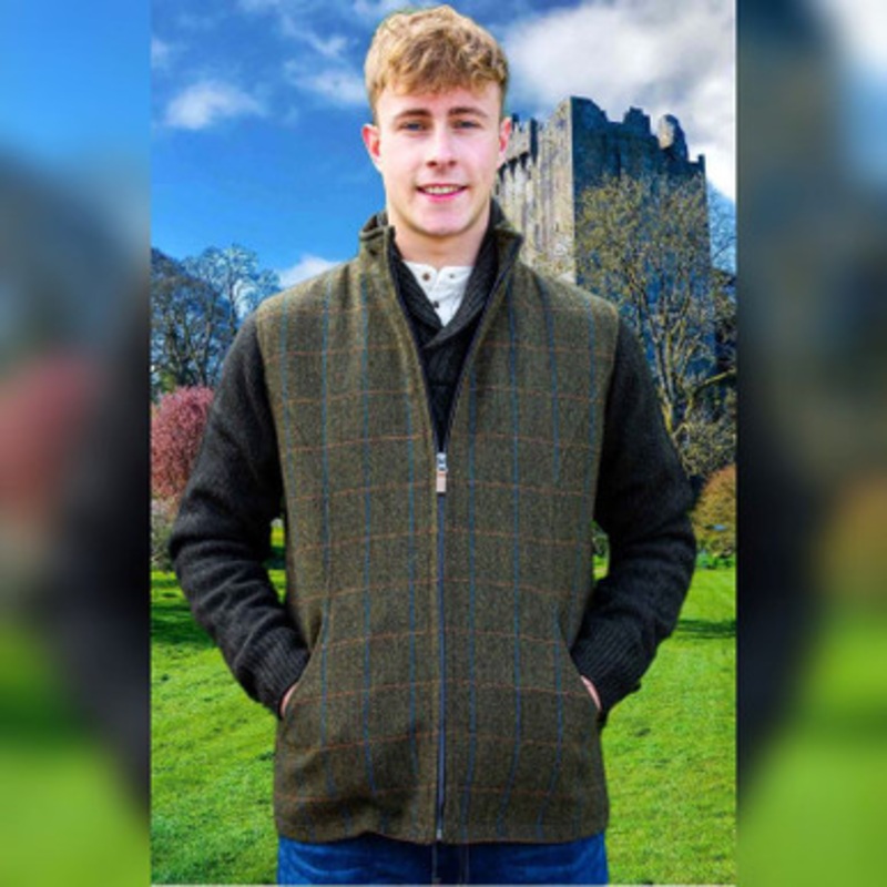 Full Zip Overcheck Tweed Jacket