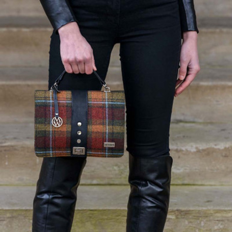 Irish Tweed Autumn Plaid Shoulder Purse