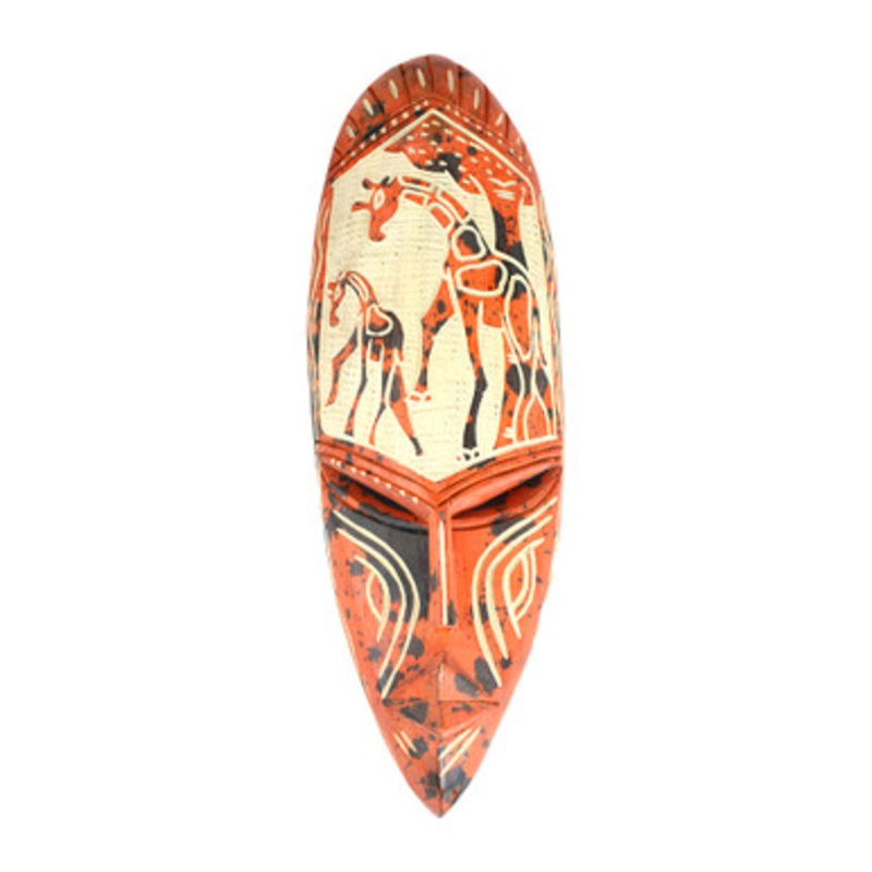 Medium Ghana Fang Mask - Symbol Orange
