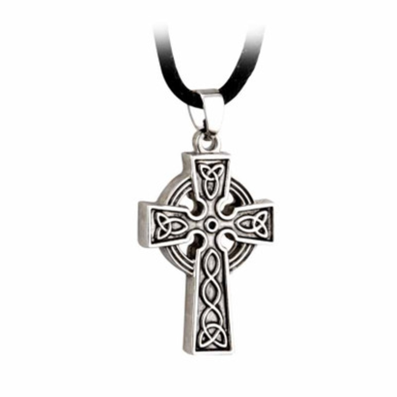 Pewter Style Celtic Cross on Cord