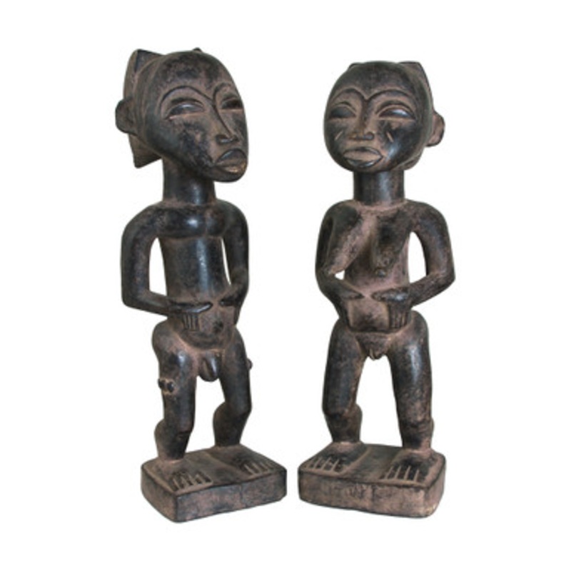 Set Of Cte dIvoire Couple Statues (Man & Woman)