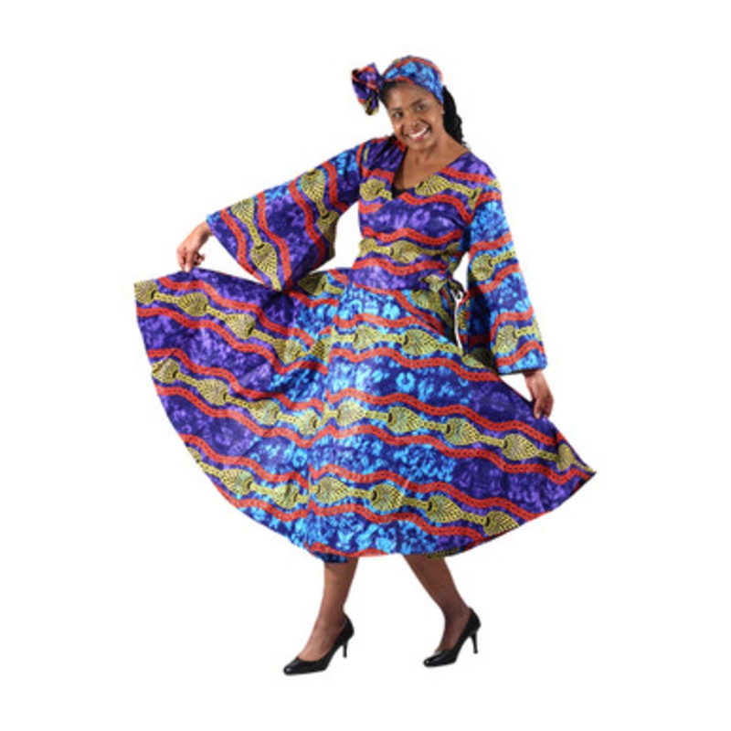 African Print Wrap Dress