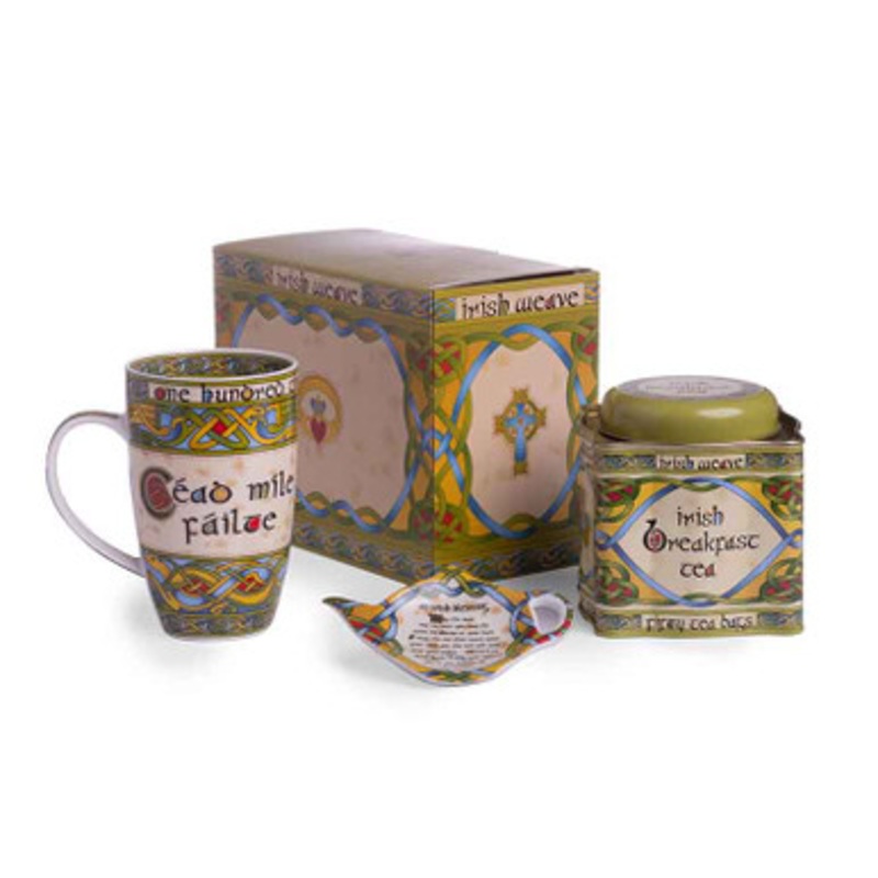Cead Mile Failte Irish Tea Set with Irish Tea Bags