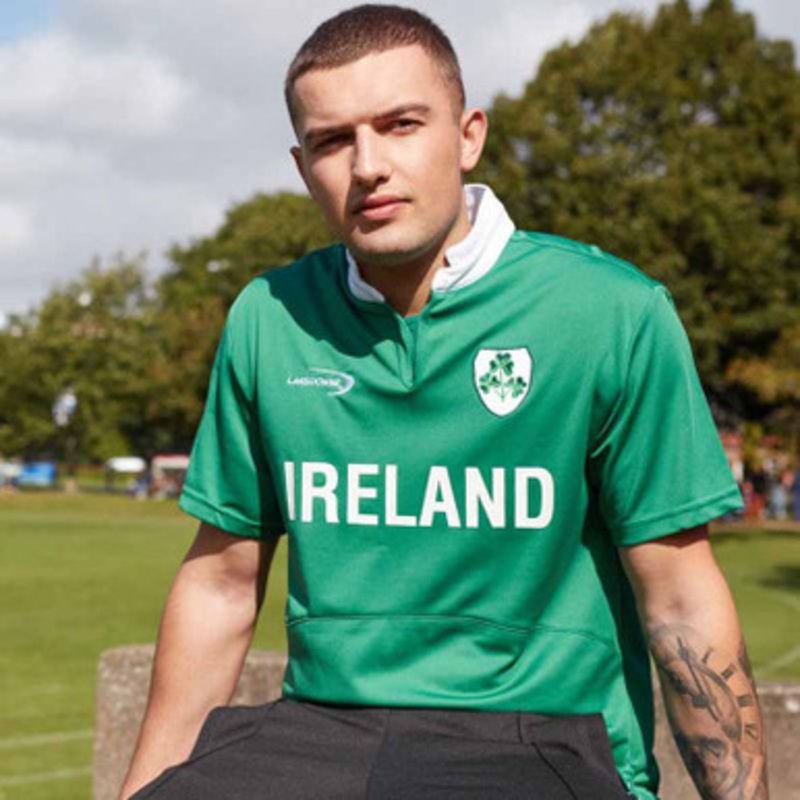 Green Ireland Shamrock Performance Short Sleeve Rugby Shirt