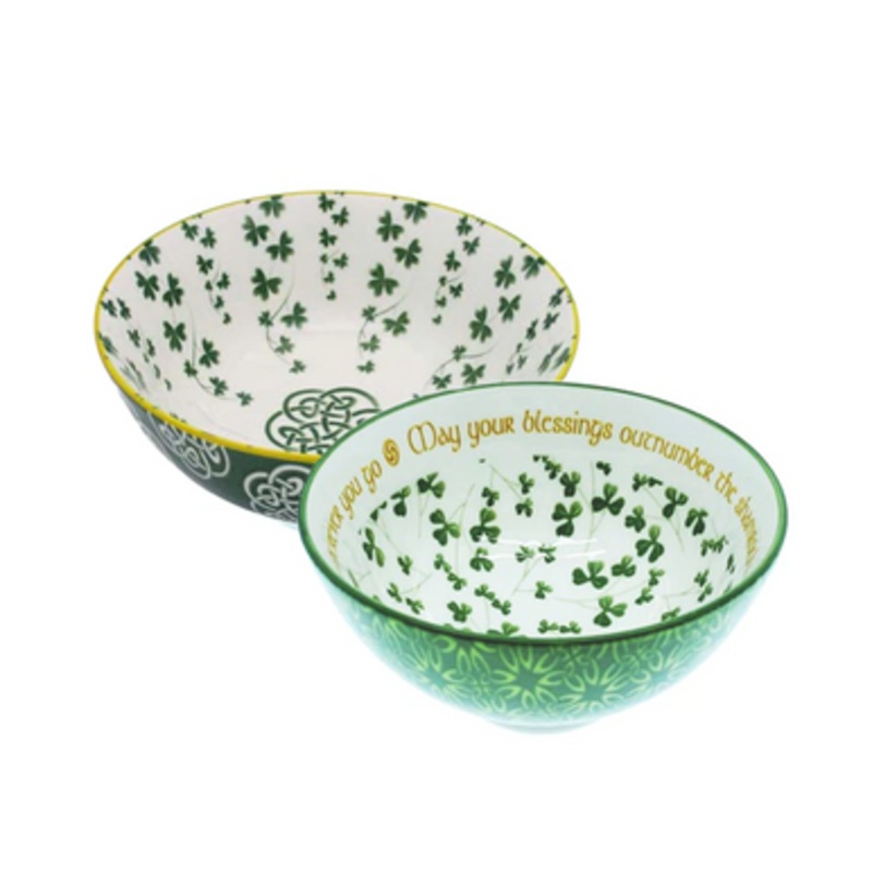 Irish Shamrock Collection Set of 2 Bowls