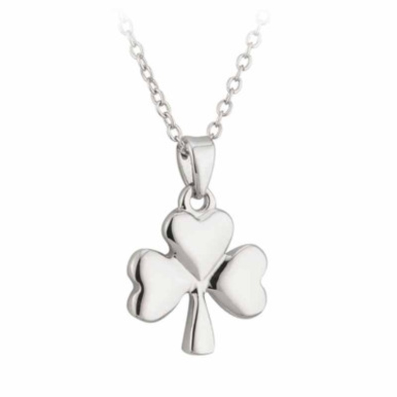 Lucky Rhodium Shamrock Pendant