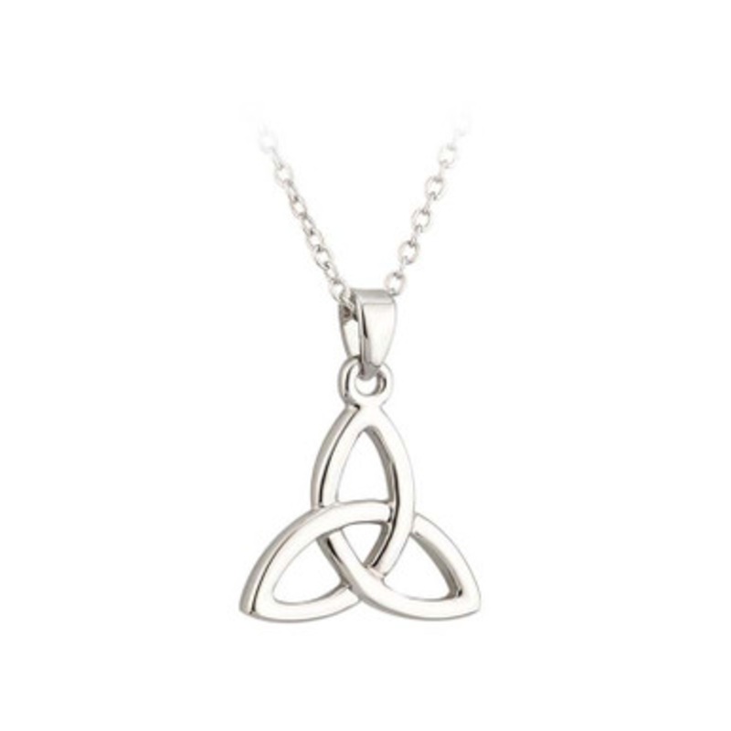 Lucky Rhodium Trinity Knot Pendant on a Chain