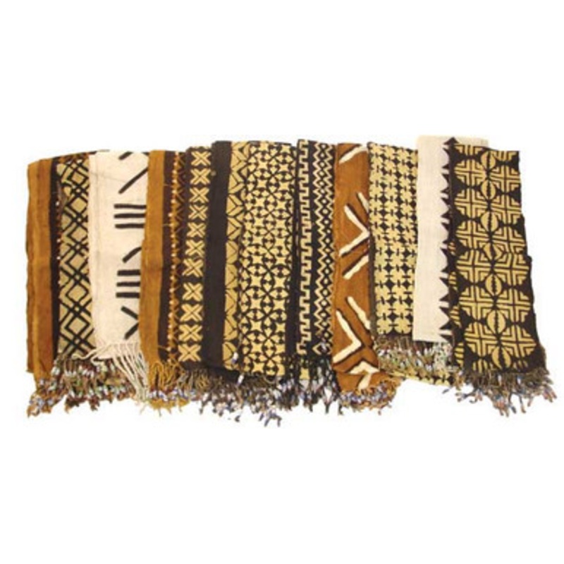 Set of 12 Assorted Mud Cloth Scarves