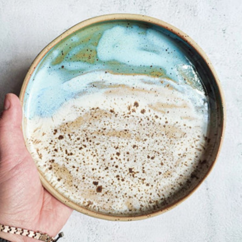 Stoneware Hand Thrown Coastline Dinner Plate