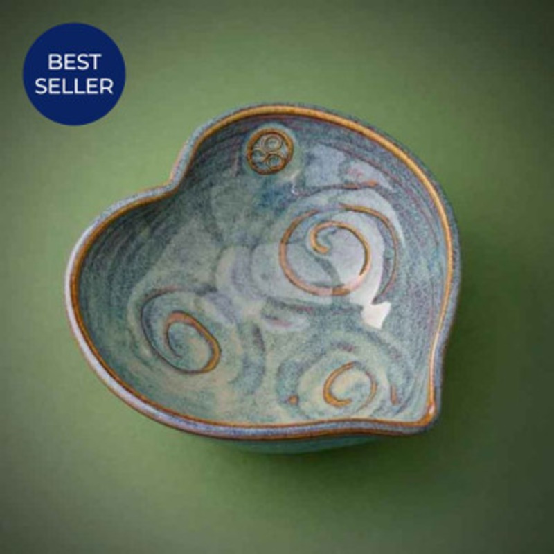 Irish Pottery Celtic Triskele Heart Bowl