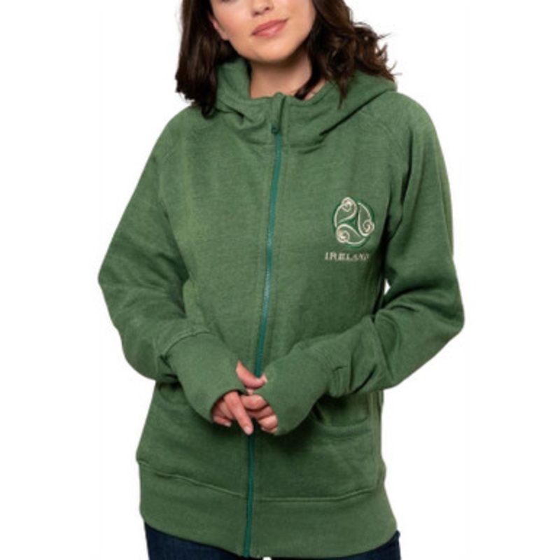 Ladies Irish Triskele Yarn Dyed Hoody