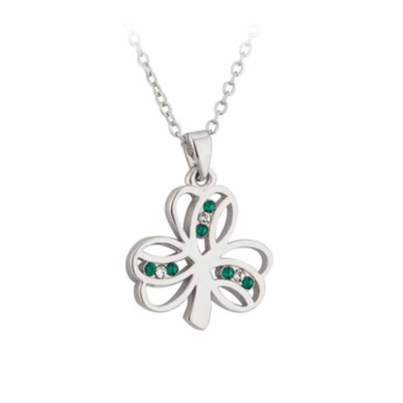 Lucky Crystal Shamrock Pendant