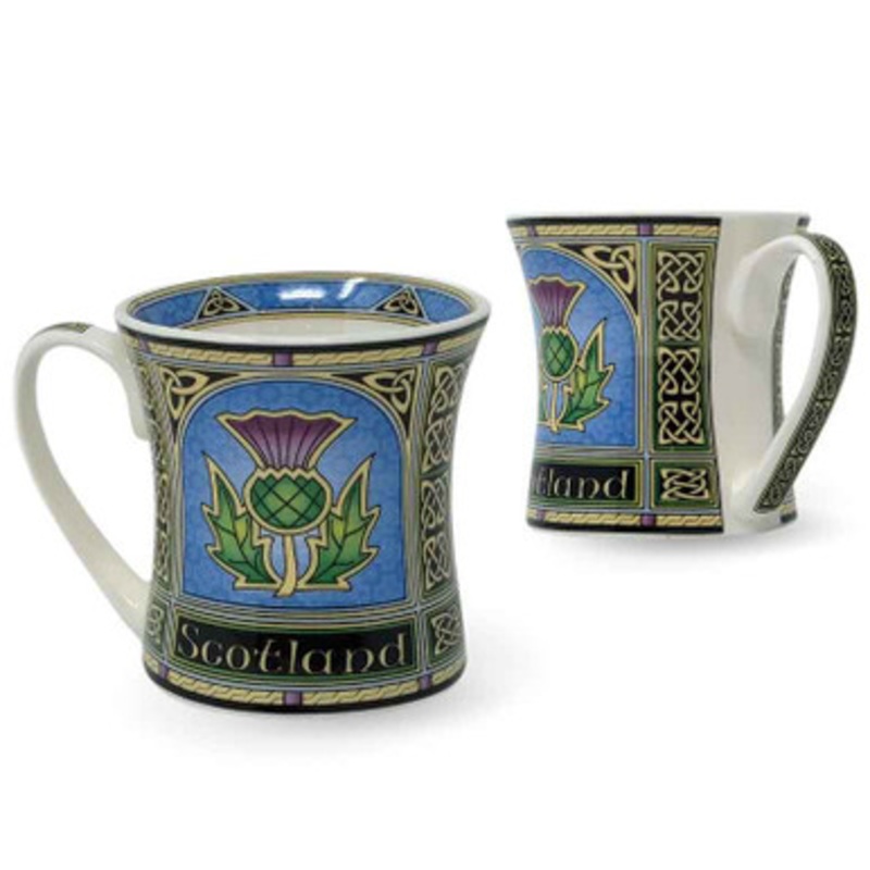Scottish Thistle Window Mug Set of 2