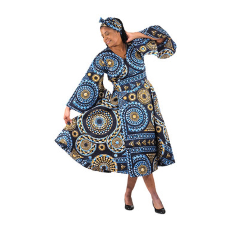 Wrap Dress Circle Print