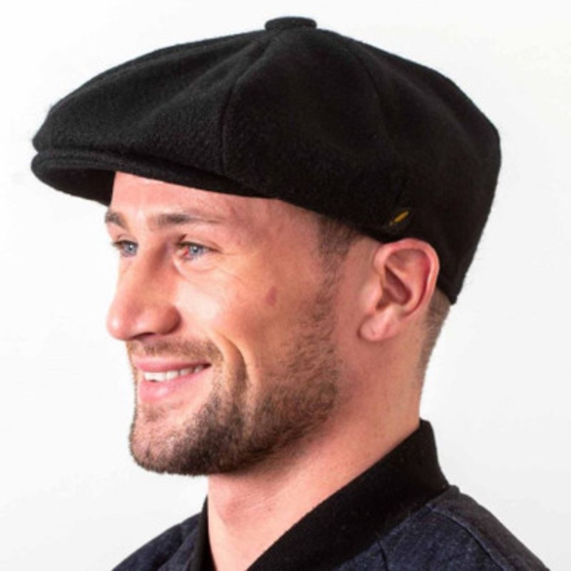 Gatsby Black Newsboy Cap