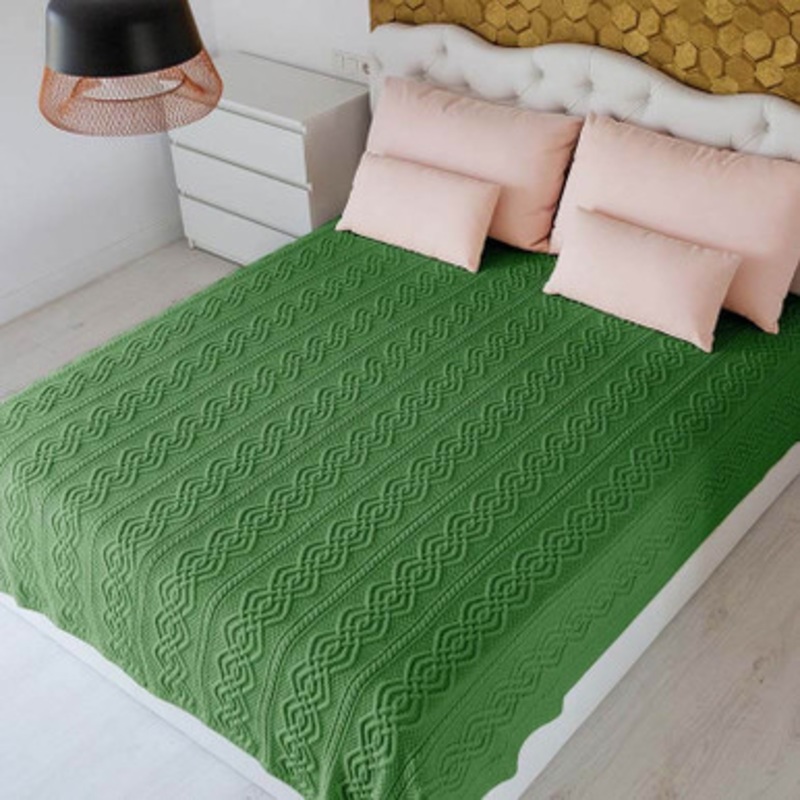 King Size Cable Knit Aran Throw