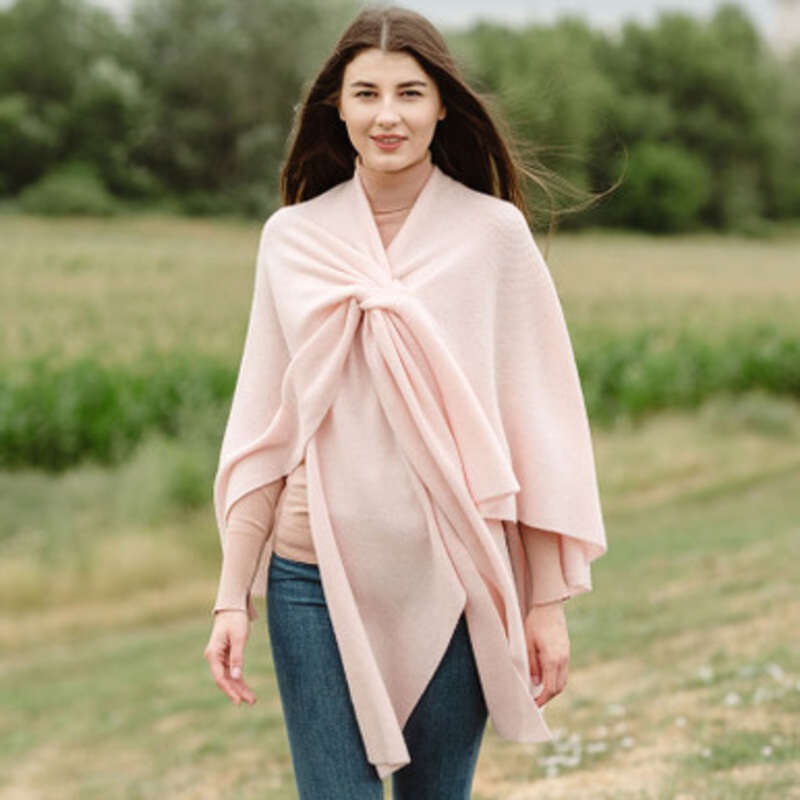 Lightweight Lambswool Draped Shawl