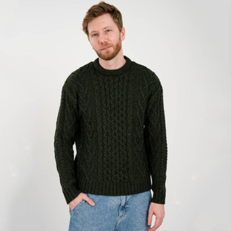 Men's Merino Wool Aran Sweater