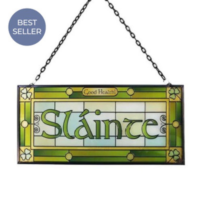 Stained Glass Irish Slainte Suncatcher