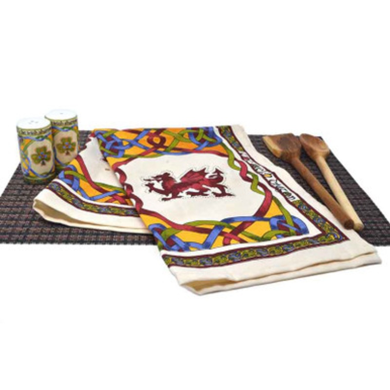 Welsh Emblems Single Tea Towel