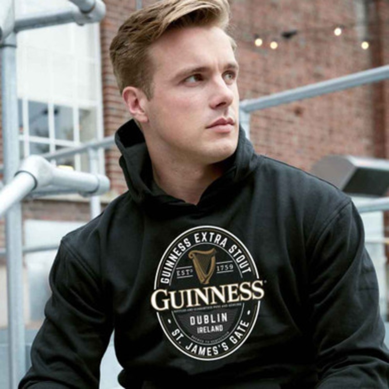Black Guinness Label St. James Gate Hoodie