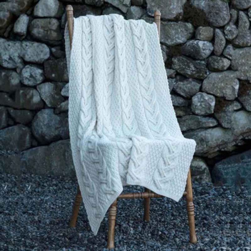 Cable Knit Irish Throw Blanket